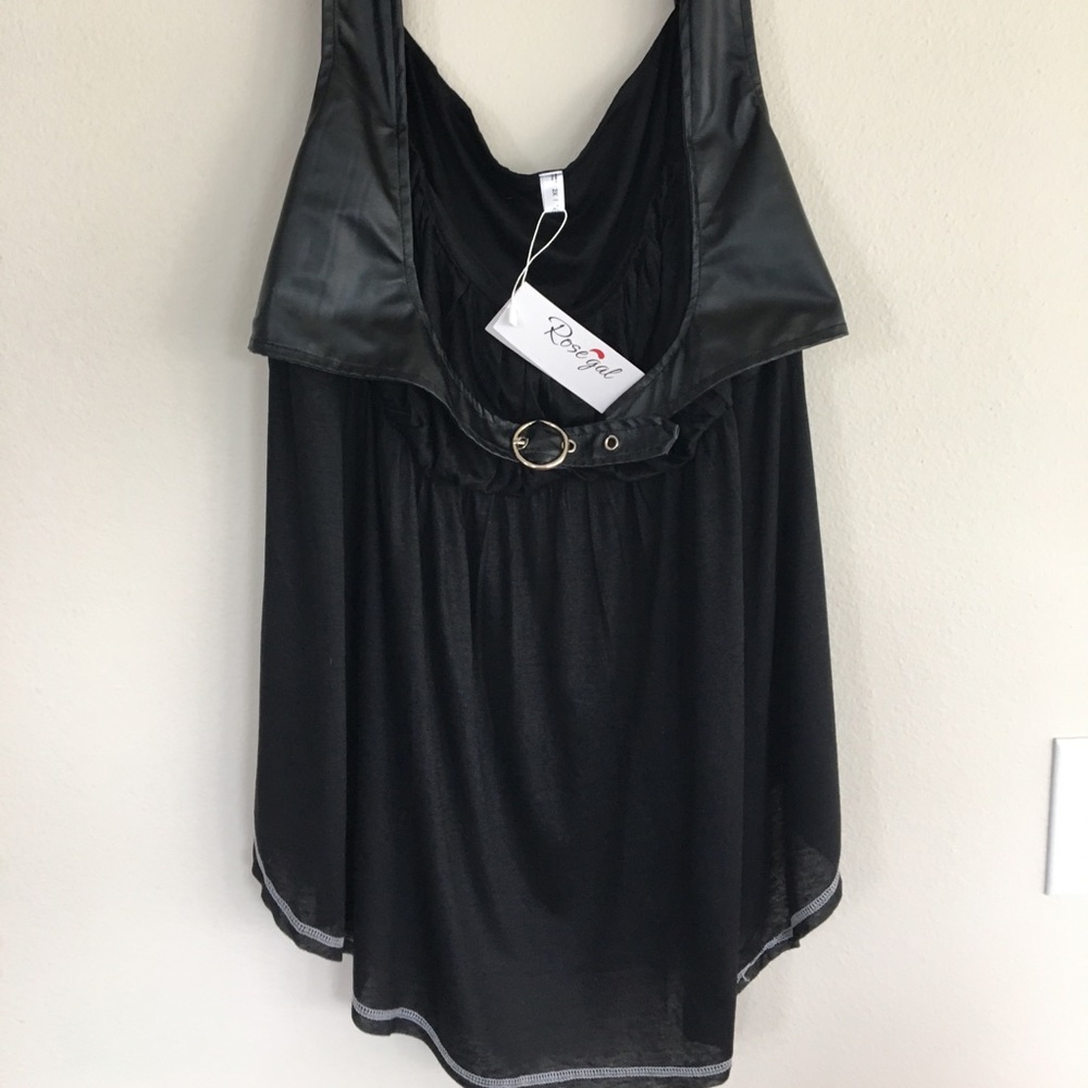 Rosegal faux leather sleeveless top